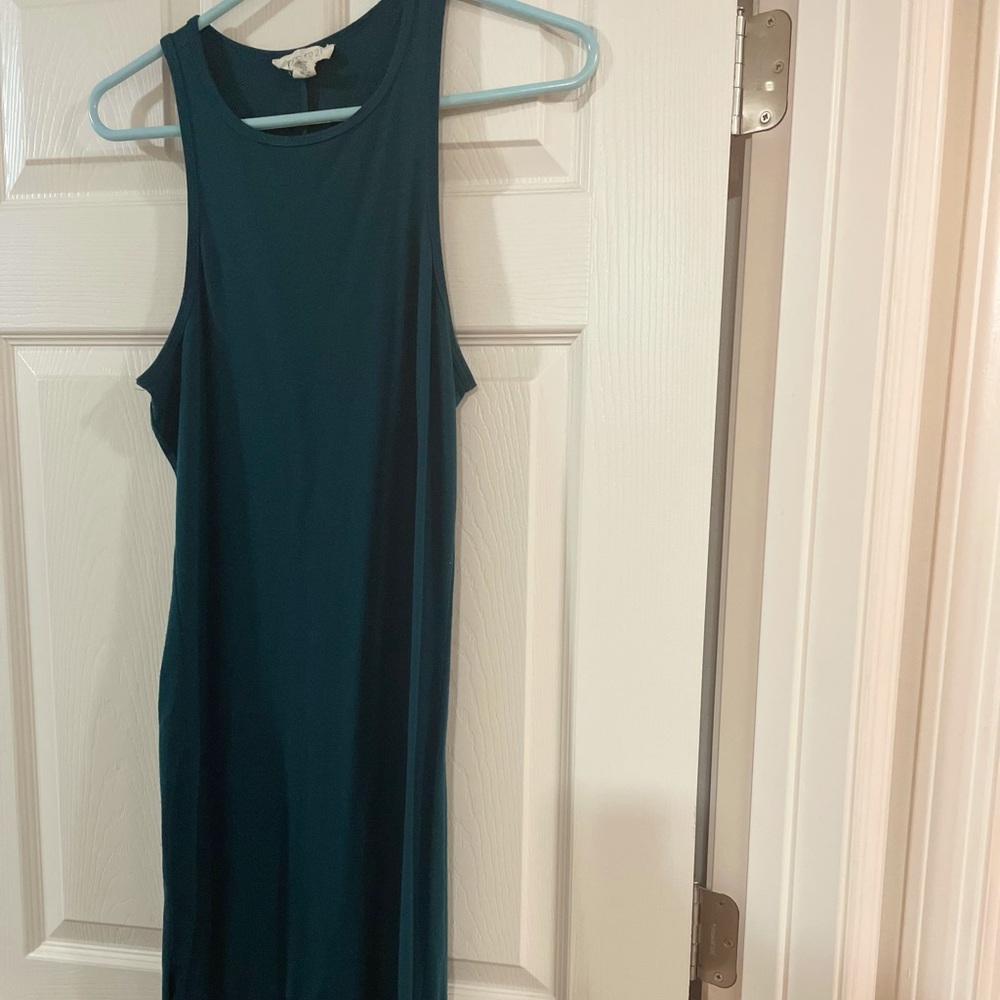 Teal bodycon tank dress